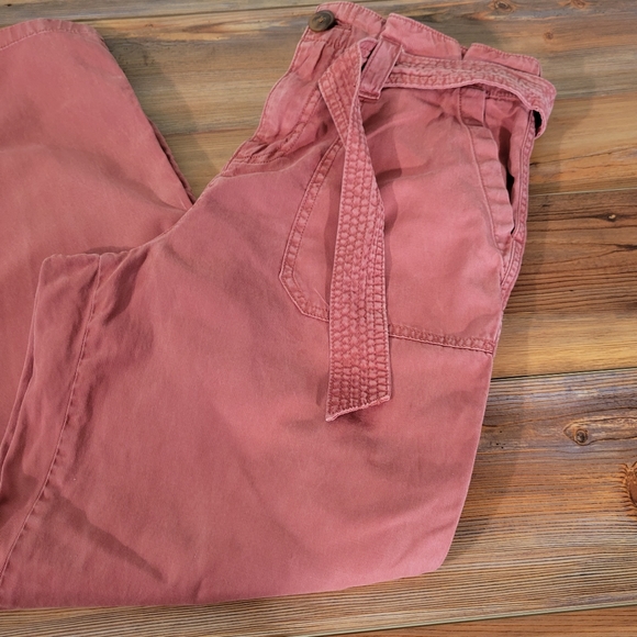 Maurices Cotton Blend Paperbag Waist Pants w/Belt Size 8 - Picture 3 of 10